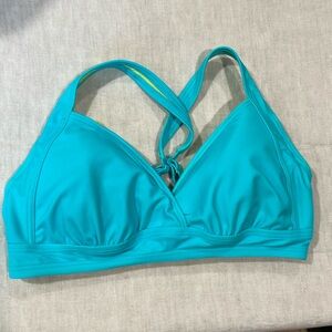 Athleta Turquoise Criss Cross Bikini Bra Top 32D/30DD